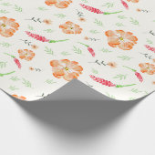 Red & Orange Wildflower Watercolor Wrapping Paper Geschenkpapier (Ecke)