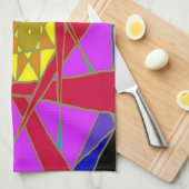 Red Orange Yellow Blue Lavender Welcher Weg? Geschirrtuch (Viertel Falte)