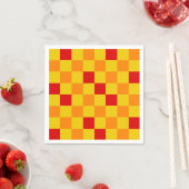 Red Orange Yellow Checkered Pattern Design  Serviette (Beispiel)