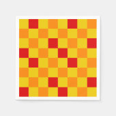 Red Orange Yellow Checkered Pattern Design  Serviette (Vorderseite)