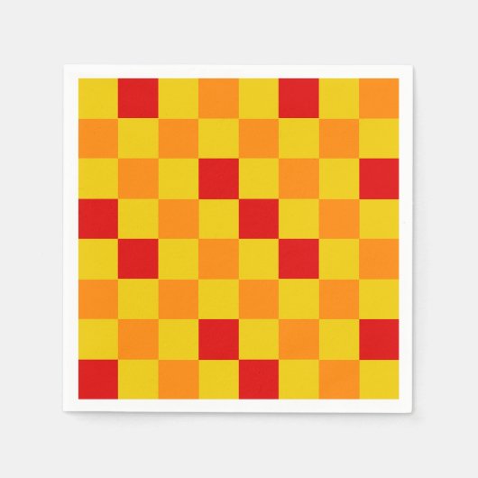 Red Orange Yellow Checkered Pattern Design  Serviette (Vorderseite)
