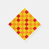 Red Orange Yellow Checkered Pattern Design  Serviette (Ecke)