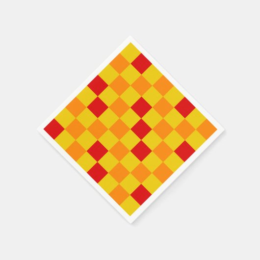 Red Orange Yellow Checkered Pattern Design  Serviette (Ecke)