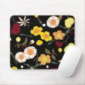 Red Orange Yellow Fine Japanisch Floral Kimono Mousepad (Mit Mouse)