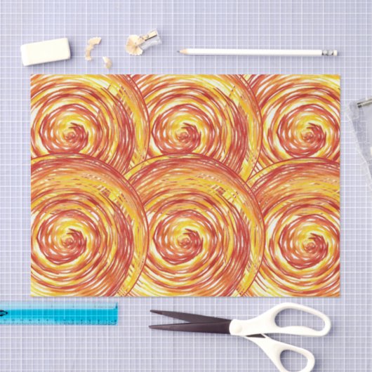 Red Orange Yellow Mandala Decoupage Seidenpapier (Handwerk)