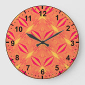 Red Orange Yellow Pattern~ Große Wanduhr (Vorderseite)