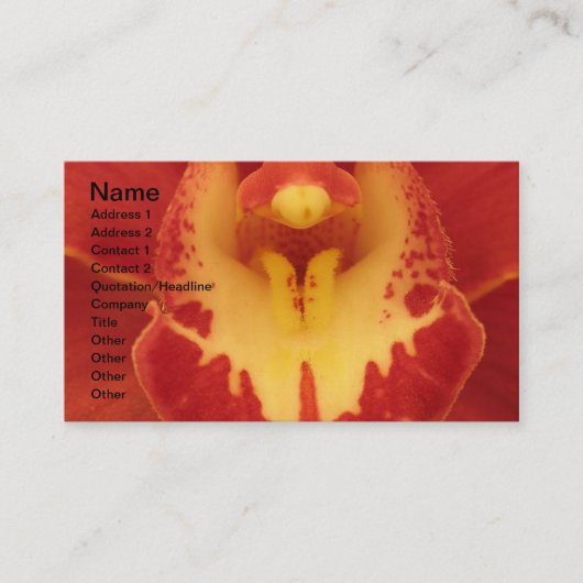 Red Orchid Business Card Visitenkarte (Vorderseite)