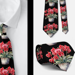 Red Orchid Neck Tie Krawatte