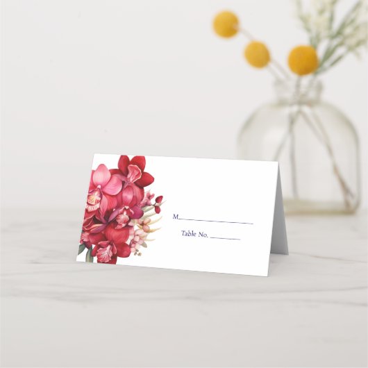 Red Orchid Platzkarte Guest Table Response Card (Vorderseite)