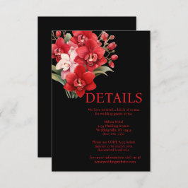 Red Orchids Hochzeitskarte Begleitkarte