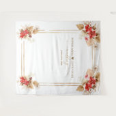 Red Orchids Pampas Grass Gold Foto Stand Hochzeit Wandteppich (Vorderseite (Horizontal))