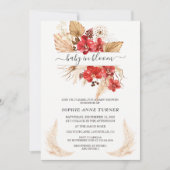 Red Orchids Pampas Grass Lunaria Baby in Bloom Einladung (Vorderseite)