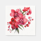 Red Orchids Red and White Wedding Serviette (Vorderseite)