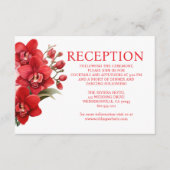 Red Orchids Wedding Reception Enclosure Card Begleitkarte (Vorderseite)