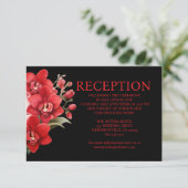 Red Orchids Wedding Reception Enclosure Card Begleitkarte (Stehend Vorderseite)