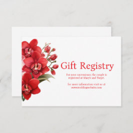 Red Orchids Wedding Registry Enclosure Card Begleitkarte