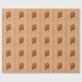 Red Oriental Dragon im Bambusstil Geschenkpapier (Flach)