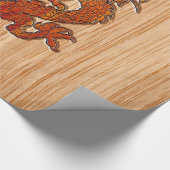 Red Oriental Dragon im Bambusstil Geschenkpapier (Ecke)