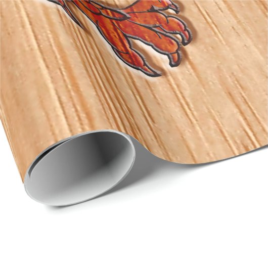 Red Oriental Dragon im Bambusstil Geschenkpapier (Rolleneckpunkt)