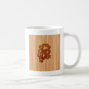 Red Oriental Dragon im Bambusstil Kaffeetasse
