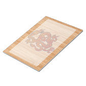 Red Oriental Dragon im Bambusstil Notizblock (angewinkelt)