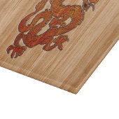 Red Oriental Dragon im Bambusstil Schneidebrett (Ecke)