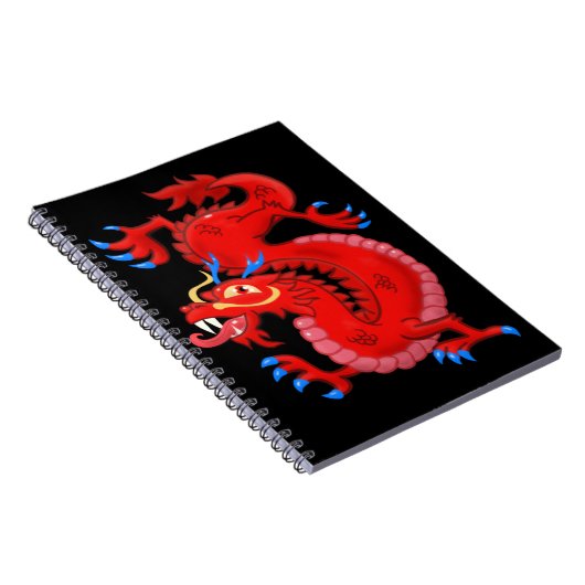 Red Oriental Dragon Notebook Notizblock (Rechte Seite)