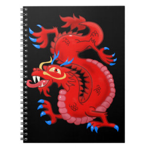 Red Oriental Dragon Notebook Notizblock