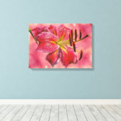 Red Oriental Lily Leinwanddruck (Insitu (Holzboden))