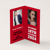 Red Oriental Palace, Foto Save the Date Card Visitenkarten (Innenseite)