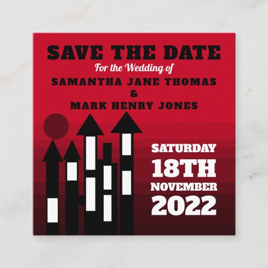 Red Oriental Palace, Save the Date Begleitkarte (Vorderseite)