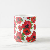 Red Oriental Poppies on White zum Anpassen Kaffeetasse (Mittel)