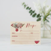 Red Ornament Holiday Rezept Wasserfarbe Hintergrun Postkarte (Stehend Vorderseite)