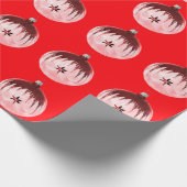 Red Ornament Red Wrapping Paper Geschenkpapier (Ecke)