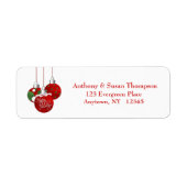 Red Ornaments Address Label (Vorne)