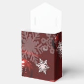 Red Ornaments and Snowflakes Pattern Gefälligkeits Geschenkschachtel (Geöffnet)