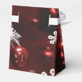 Red Ornaments and Snowflakes Pattern Gefälligkeits Geschenkschachtel (Rückseite)