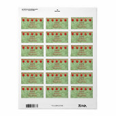 Red Ornaments Green Tree Personal Address Label Adressaufkleber (Vorne)
