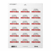 Red Ornaments Holiday Address Label Adressaufkleber (Vorne)