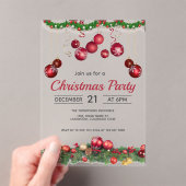 Red Ornaments Unique Christmas Acryleinladungen (Insitu (Handheld))