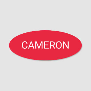 Red Oval Shape Name Tag Abzeichen Button oder Magn