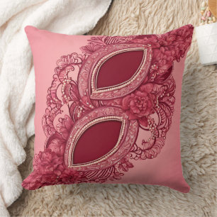 Red Ovals AI art Kissen