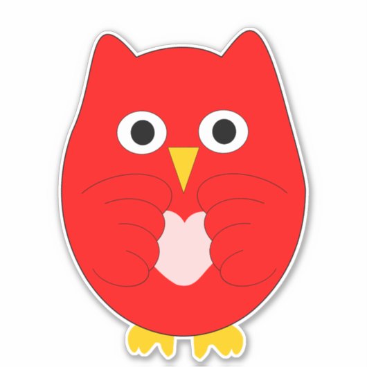 Red Owl Design Aufkleber (Vorderseite)