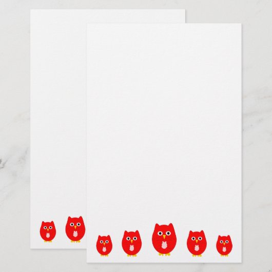 Red Owl Design Briefpapier (Vorne/Hinten)