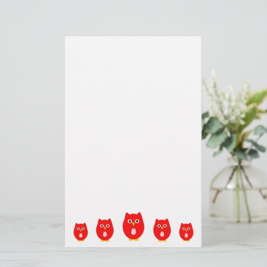 Red Owl Design Briefpapier (Stehend Vorderseite)