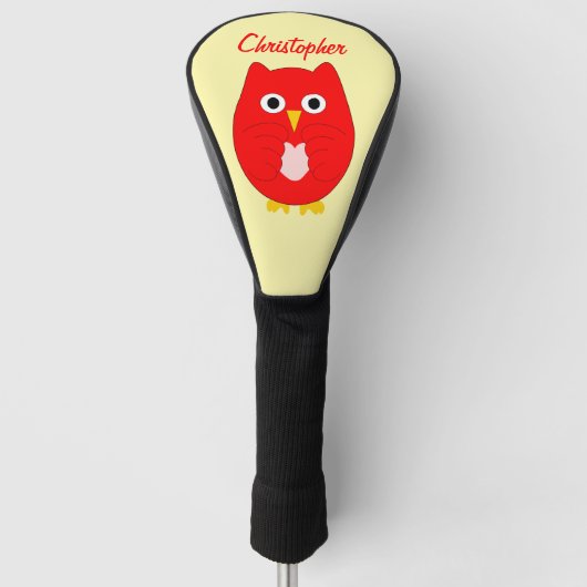 Red Owl Design Golf Headcover (Vorderseite)