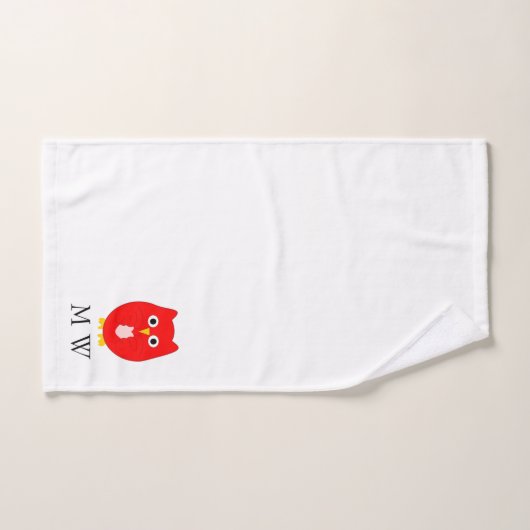 Red Owl Design Monogrammed Badhandtuch Set (Handtuch)