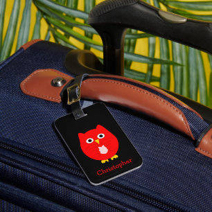 Red Owl Design Personalisiert  Gepäckanhänger