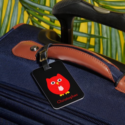 Red Owl Design Personalisiert Gepäckanhänger (Vorderseite Insitu 1)