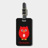 Red Owl Design Personalisiert Gepäckanhänger (Vorderseite vertikal)